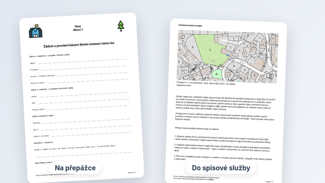 Prázdná šablona na přepážku a&nbsp;PDF podání pro spisovou službu